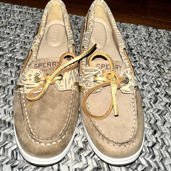 Sperry Women's Size 9 Brown Top Sider Leopard Cheetah Print Slip on Boat Shoes - Picture 1 of 10